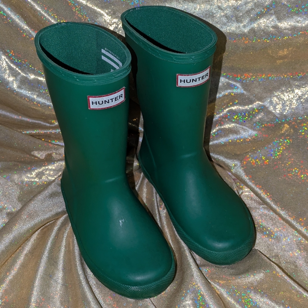 Hunter Kids Green Classic Rain Boots